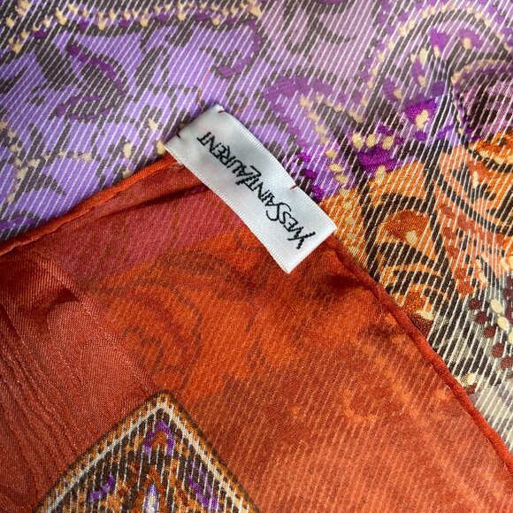 Yves Saint Laurent Silk Chiffon Scarf - Picture 2 of 9